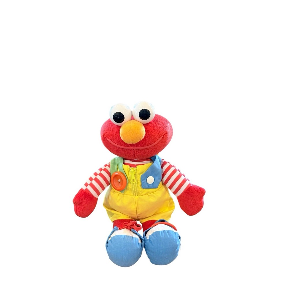 Dress Me Up Pal Elmo Doll Sesame Street Vintage 1993 Learn Button Zip Snap Lace